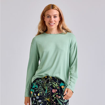 Produktbild fr 'Langarmshirt fr Damen, Grn - Viskose-Elasthan-Mix'