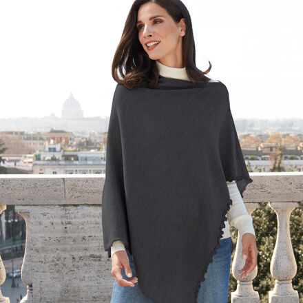 Produktbild für 'Modisch gestricktes Cape aus reiner Schurwolle'