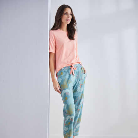 Produktbild für 'Modische Mix & Match 7/8-Hose mit Korallenprint'
