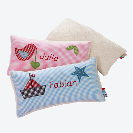 Produktbild fr 'Namenskissen mit Stickerei als persnliches Geschenk zu Geburt, Taufe oder Geburtstag'