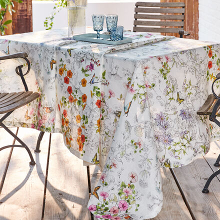 Produktbild f�r 'Nappe en lin fleuri - fabrication artisanale italienne'