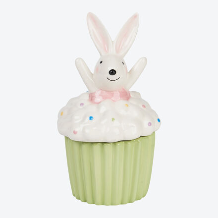 Produktbild für 'Originelle Keramikdose mit Osterhase'