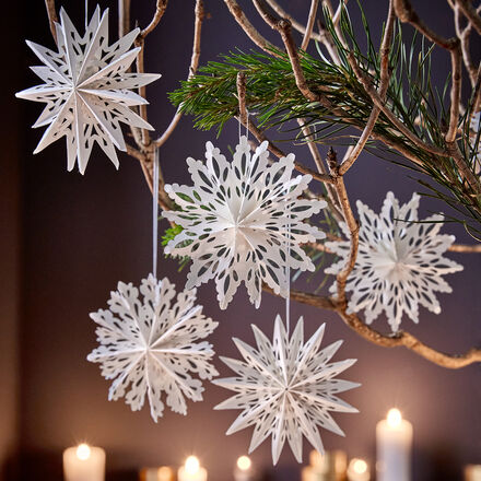 Produktbild fr 'Papiersterne zum Aufhngen - Baumschmuck, 12er-Set,  10 cm'