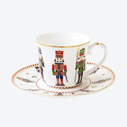 Produktbild für 'Porzellan-Tasse mit Untertasse Nussknacker'