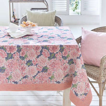 Produktbild für 'Premium Jacquard-Tischdecke mit üppigen Dahlien'