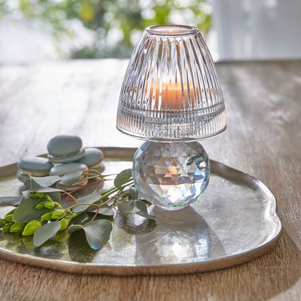 Produktbild für 'Romantisches Glas-Windlicht in Lampenform'