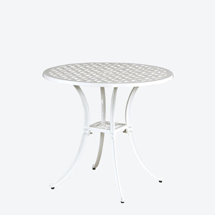 Produktbild fr 'Runder Gartentisch aus wetterfestem Alu-Guss – Wei'