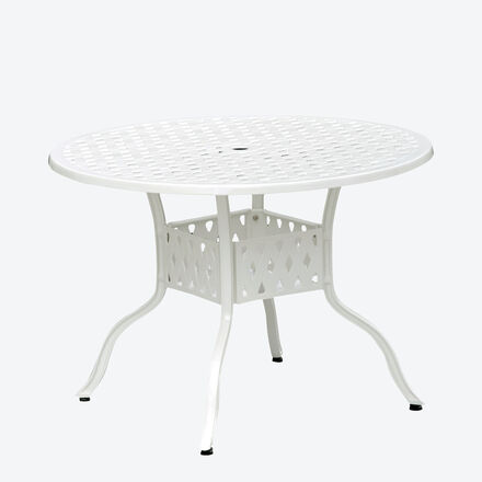 Produktbild fr 'Runder Gartentisch aus wetterfestem Alu-Guss – Wei'