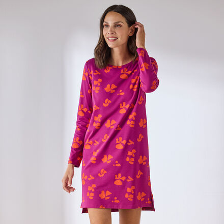 Produktbild fr 'Schlafshirt mit abstraktem Bltendruck – aus Baumwolle mit Elasthan'