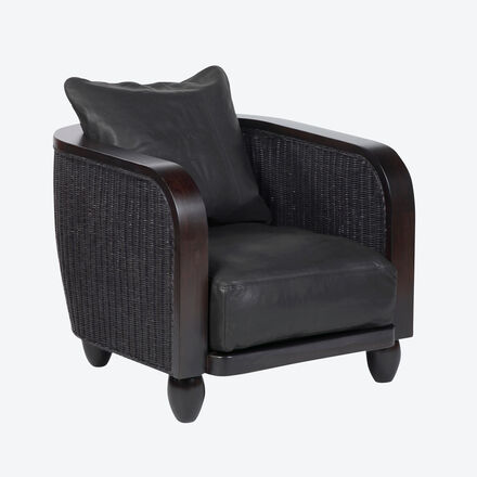 Produktbild für 'Schwarzer Lambert Clubsessel im ewig modernen Design der 1920er Jahre'