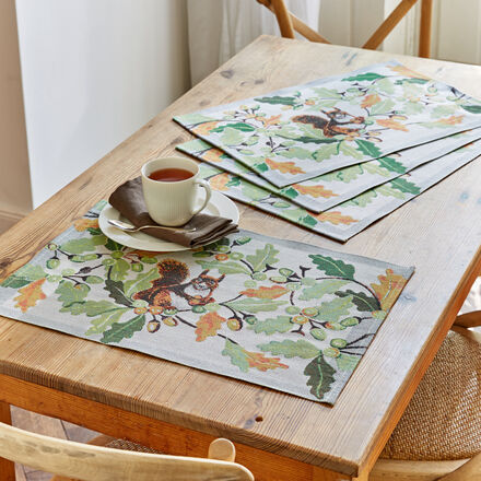 Produktbild fr 'Schwedische Designer-Tischsets mit naturalistischen Herbstmotiven'