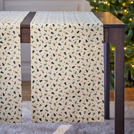 Produktbild für 'Stimmungsvoller Weihnachts-Tischläufer mit Tännchen-Motiv, Tischdecke, Tafeldecke, Tischläufer'
