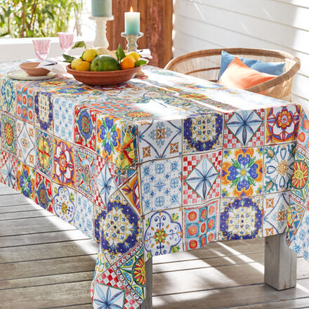 Produktbild fr 'Tischdecke mit Keramik-Dessin auf Panama-Baumwolle'