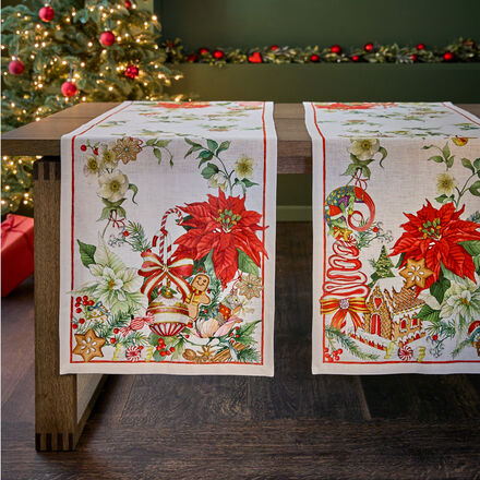 Produktbild fr 'Tischlufer aus Leinen Weihnachtsleckereien - 100 % Leinen, 45/170 cm'