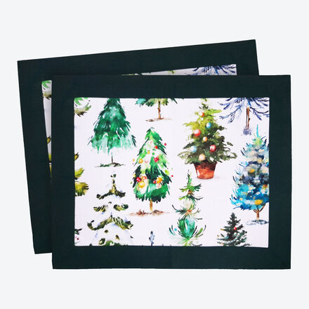 Produktbild für 'Tischsets Weihnachtswald: Authentischer Hüttenzauber in Atelierqualität'