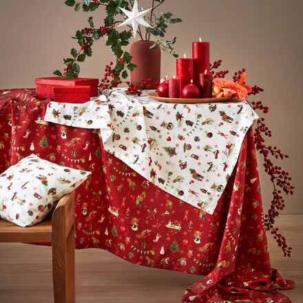 Produktbild f�r 'Weihnachts-Tischdecke im nostalgisch-modernen Look, Tischl�ufer, Tischtuch'