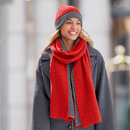 Produktbild fr 'Wendeschal - Rot/ Schwarz-Wei gestreift, 35/200 cm'