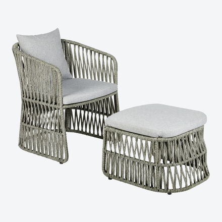 Produktbild für 'Wetterfester Lambert Lounge-Sessel mit Hocker'