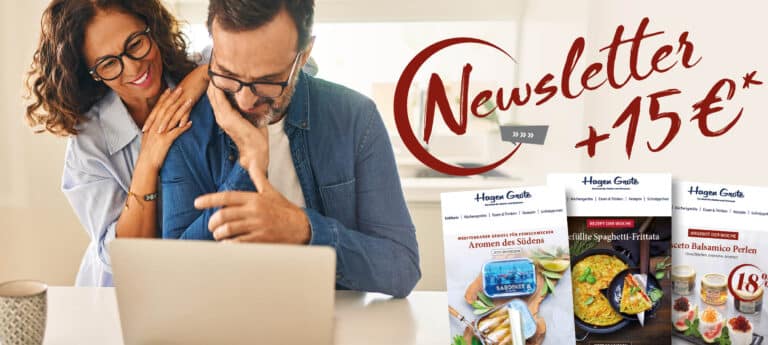 Newsletter abonnieren und 15 €-Gutschein* für Ihren Einkauf erhalten.